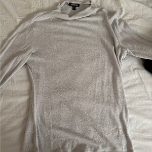Express Light Gray Knit Top